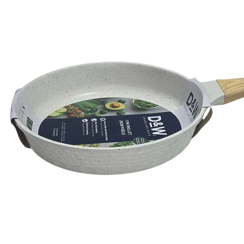D&W Deane And White Premium Cookware 11in Nonstick‎ Frying Pan Skillet Ivory